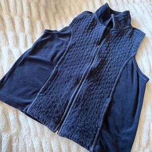 White Stag Navy Blue Vest Zip Up Cotton and Polyester Blend Women's Medium M